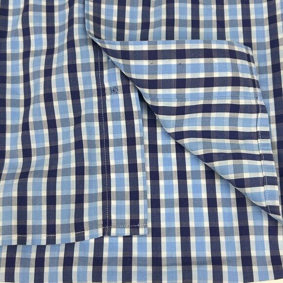 Eton Dress Shirt Mens EU 40  US 15 3/4 Contemporary Fit Blue Plaid Contrast Trim - Picture 8 of 15